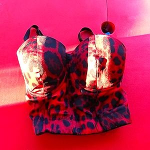 Red leopard print corset